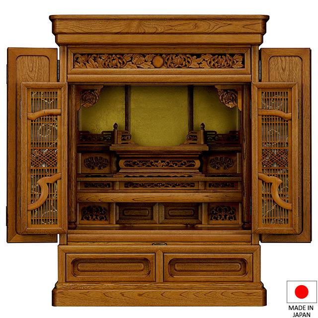仏壇屋 滝田商店 仏壇 唐木ミニ仏壇 輝 栓 28号 高さ85.5cm×巾65.5cm