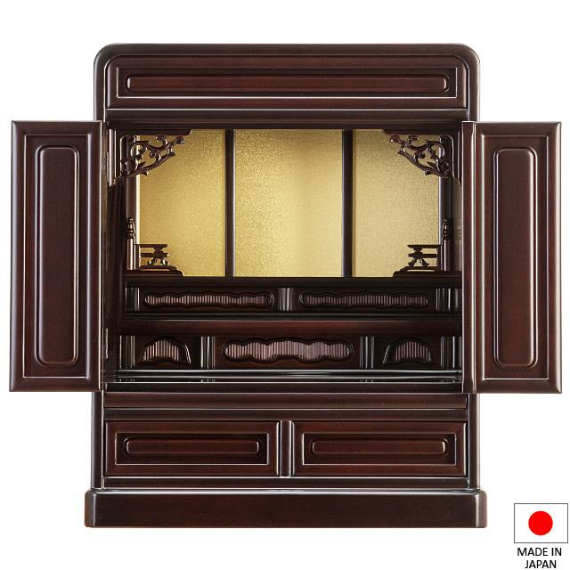 仏壇屋 滝田商店 仏壇 唐木ミニ仏壇 紫檀仏壇 (No.3-1) 16号 国産(日本