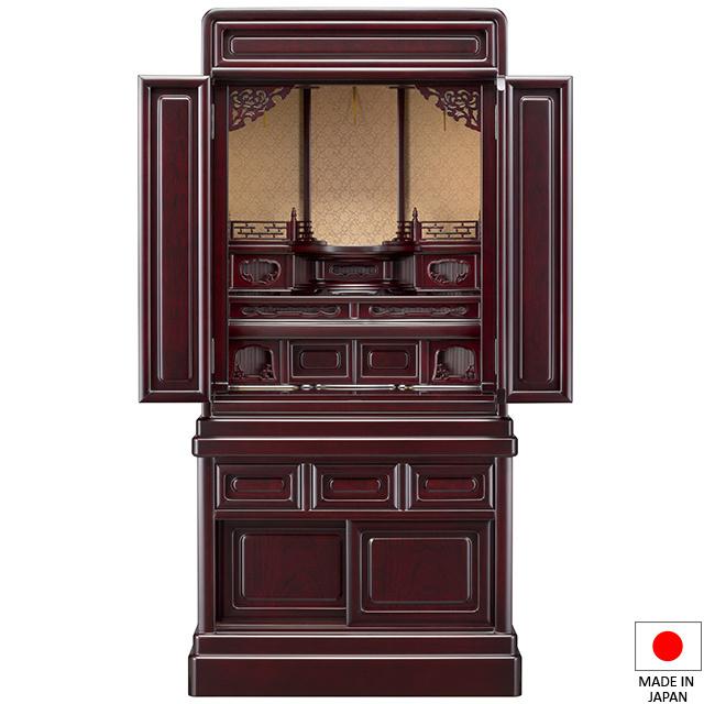 仏壇屋 滝田商店 仏壇 唐木仏壇 霞 紫檀系 40号 台付型(床置き) 高さ