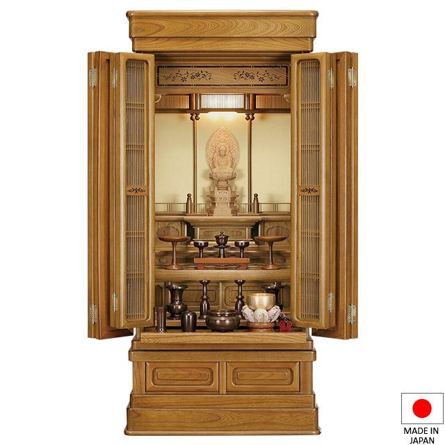 仏壇屋 滝田商店 仏壇 唐木仏壇 はれやか 欅 43×18号 台付型(床置き