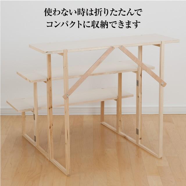 お盆用スチール組立式三段棚 白布付 30号 仏壇屋 滝田商店 盆棚(精霊棚)・お盆用木製祭壇 白布付き 30号3段 写真