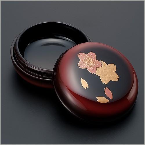 仏壇屋 滝田商店 蒔絵入ぼかし塗り香合 溜桜 1.8寸◇京都 下出祐太郎