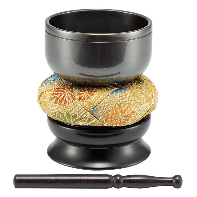 紫金砂辰砂 高山流水・知音 山水置物 538g 5628 仏壇屋 滝田商店 砂張リンセット 3寸 口径 9.3cm（仏具 仏壇用 おりん