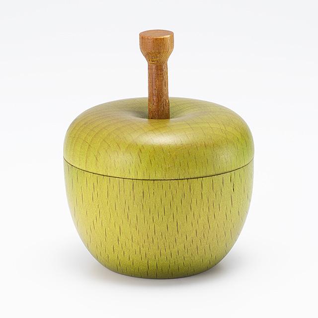 仏壇屋 滝田商店 ミニ骨壷 アップルウッド 青りんご色 直径5.5cm×高さ