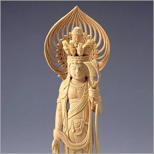 十一面観音菩薩 白木製 4寸 : 仏壇・仏具販売-仏壇屋 滝田商店 - 通販