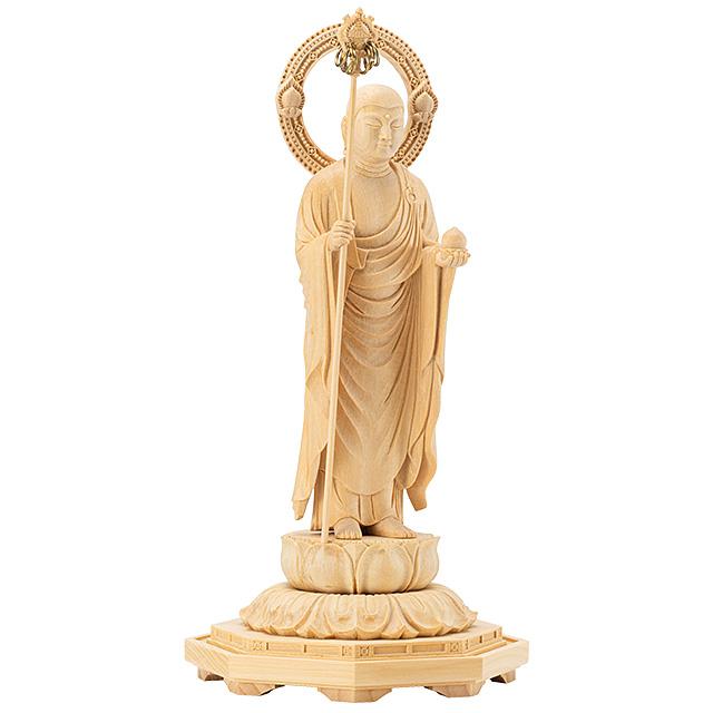 仏像 地蔵菩薩 榧製 八角台座 4寸 高さ19.6cm(お地蔵様 お地蔵 仏像 地蔵菩薩 榧製 八角台座 4寸 高さ19.6cm(お地蔵様 お地蔵