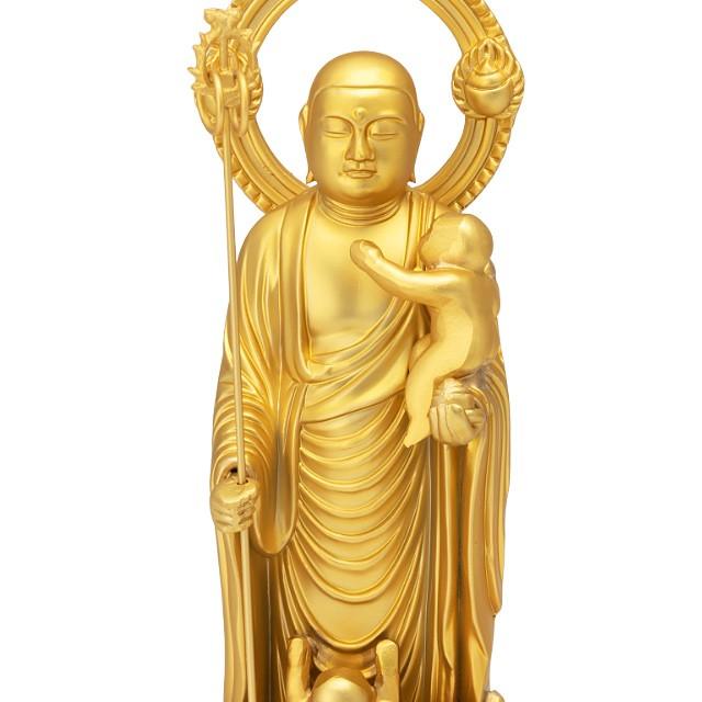 水子地蔵菩薩(子安地蔵菩薩) 合金製金メッキ 15.5cm【牧田秀雲作