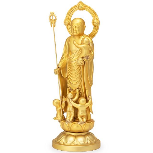 水子地蔵菩薩(子安地蔵菩薩) 合金製金メッキ 15.5cm【牧田秀雲作