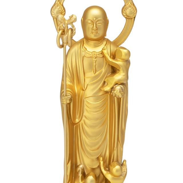 水子地蔵菩薩(子安地蔵菩薩) 合金製金メッキ 10.2cm【牧田秀雲作