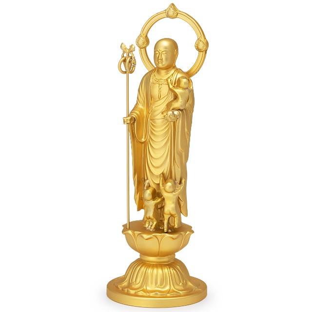 水子地蔵菩薩(子安地蔵菩薩) 合金製金メッキ 10.2cm【牧田秀雲作