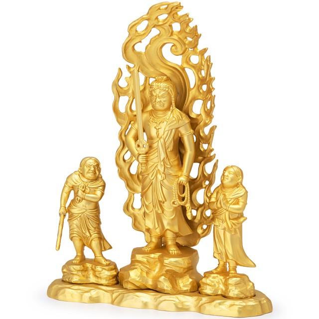 不動三尊 合金製金メッキ 16cm【牧田秀雲作】 : 仏壇・仏具販売-仏壇屋