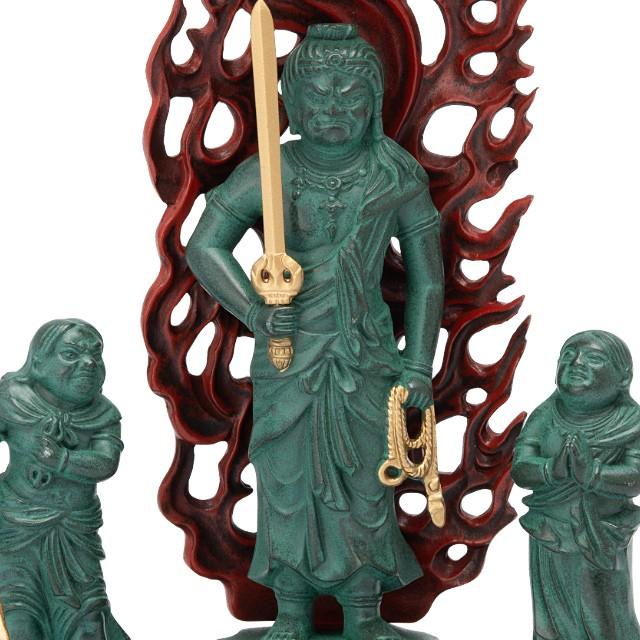 不動三尊 合金製青銅彩色 16cm【牧田秀雲作】 : 仏壇・仏具販売-仏壇屋