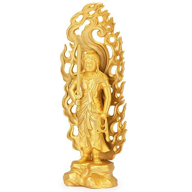 不動明王(酉年生まれ) 合金製金メッキ 15.5cm【牧田秀雲作】 : 仏壇