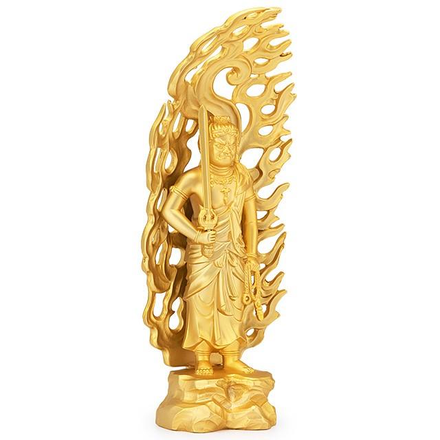 不動明王(酉年生まれ) 合金製金メッキ 15.5cm【牧田秀雲作】 : 仏壇