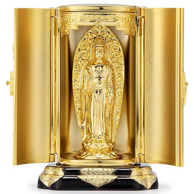 金彩装飾 仏教美術　阿弥陀如來座像？仏像　厨子付 金彩装飾 仏教美術 阿弥陀如來座像？仏像 厨子付 Amazon｜是空 阿弥陀
