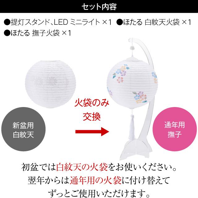 御提灯 2点セット 盆提灯 初盆 ・新盆2点セット 廻転灯付 木製提灯 華 
