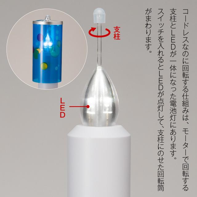 盆提灯 盆ちょうちん お盆提灯 LED コードレス 回転行灯 11号 撫子 0611｜takita｜05