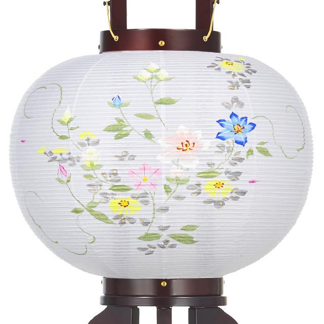 お盆 提灯 岐阜提灯 大内行灯 オゼキ 12号 二重 菊 桔梗 2個セット