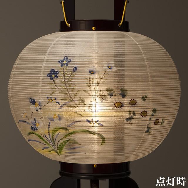対柄 盆提灯 盆ちょうちん お盆提灯 小型大内行灯9号 1222-W(一対)_3