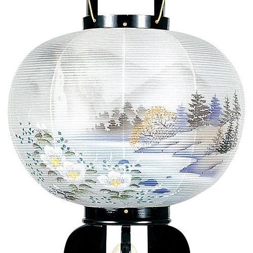対柄 盆提灯 盆ちょうちん お盆提灯 大内行灯12号 1411-W(一対)_1
