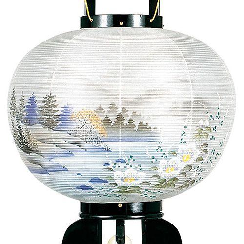 対柄 盆提灯 盆ちょうちん お盆提灯 大内行灯12号 1411-W(一対)_2