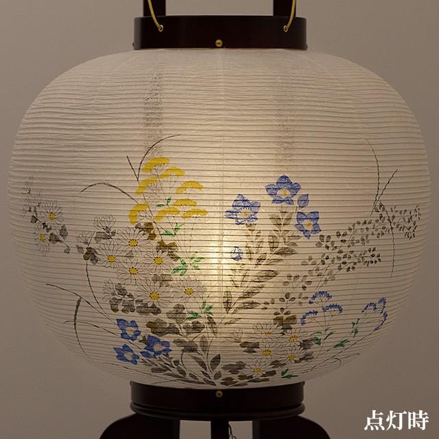 盆提灯 盆ちょうちん お盆提灯 大内行灯ワイン色11号 LED コードレス 1484-Tの画像