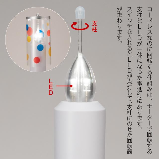 仏壇屋 滝田商店 盆提灯 盆ちょうちん お盆提灯 LED コードレス 回転