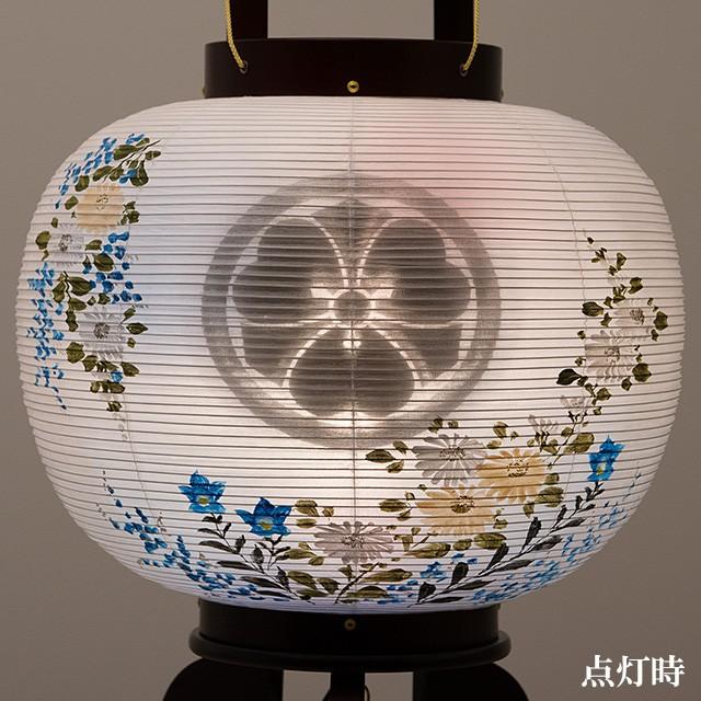 家紋入り盆提灯 盆ちょうちん お盆提灯 対柄回転行灯10号 9933-W(一対)_3