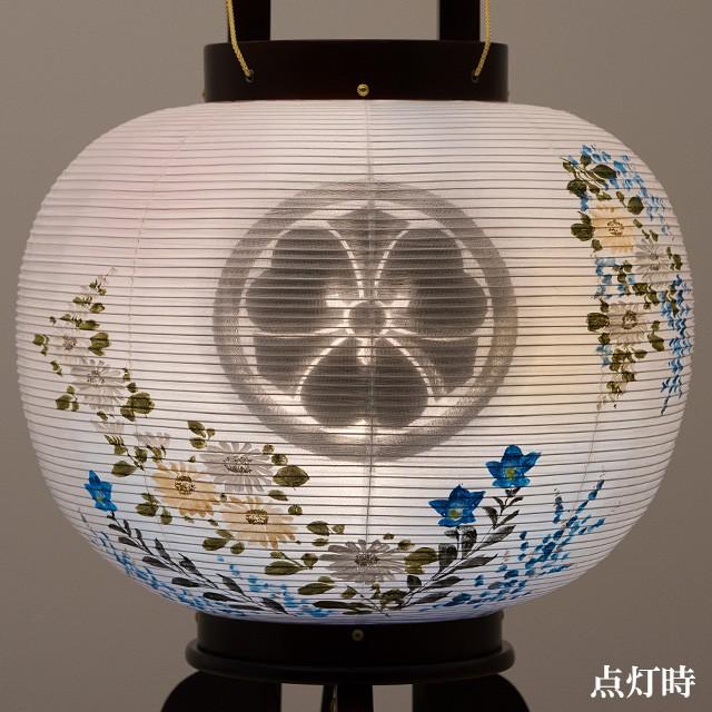 家紋入り盆提灯 盆ちょうちん お盆提灯 対柄回転行灯10号 9933-W(一対)_4