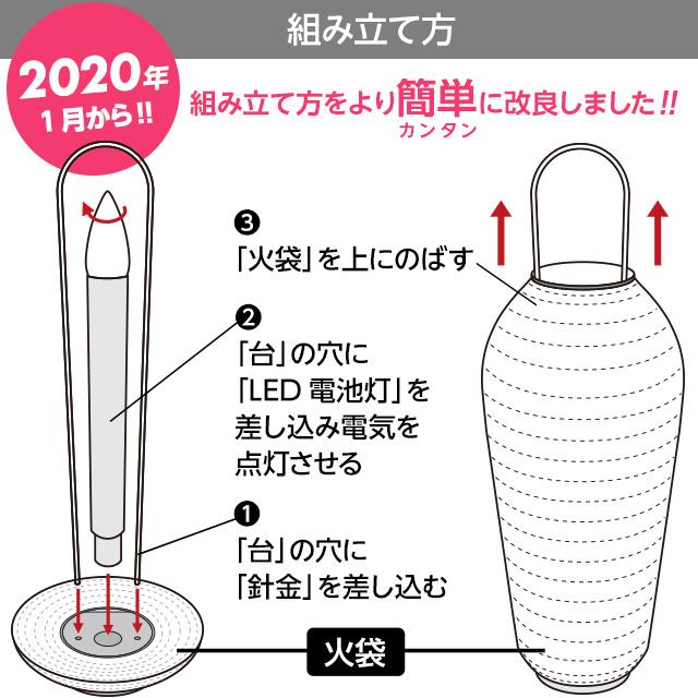 盆提灯 コンパクト 初盆セット 新盆セット さらさ 撫子 コードレス(一対タイプ) ４点セット ２-K 初盆 提灯 お盆用品_8