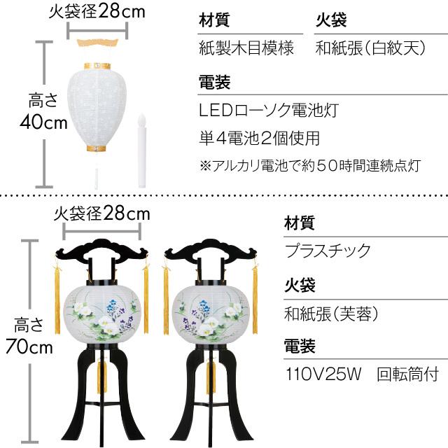 盆提灯 初盆セット 新盆セット 対柄 小型回転行灯６点セット ９-A 初盆 提灯 お盆用品｜takita｜04