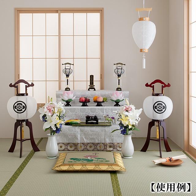 盆提灯 盆棚付き コンパクト 初盆セット 新盆セット 家紋入提灯１１点セット １９-A 初盆 提灯 お盆用品の画像