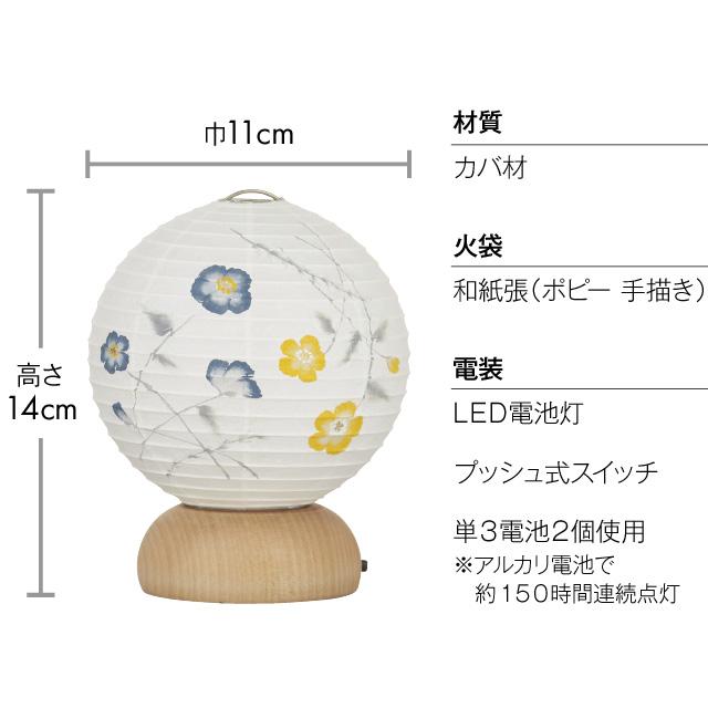 盆提灯 ミニ お盆セット BON-Nature(ボン・ナチュレ) ポピー コードレス ３点セット ２０-E お盆 提灯 盆飾り お盆用品の画像