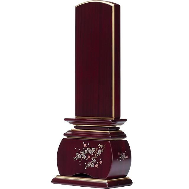 位牌 唐木蒔絵位牌 「優雅 風桜 紫檀」 4寸（戒名文字入れ込み）（本位牌 モダン位牌 唐木位牌）_1