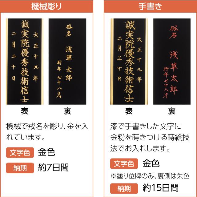 位牌 上塗千倉位牌 5寸（戒名文字入れ込み）（本位牌 塗り位牌 会津位牌 国産位牌）