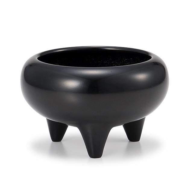 寛通型 香炉（鉄鉢香炉）黒色 8寸(前香炉)（寺院用仏具）