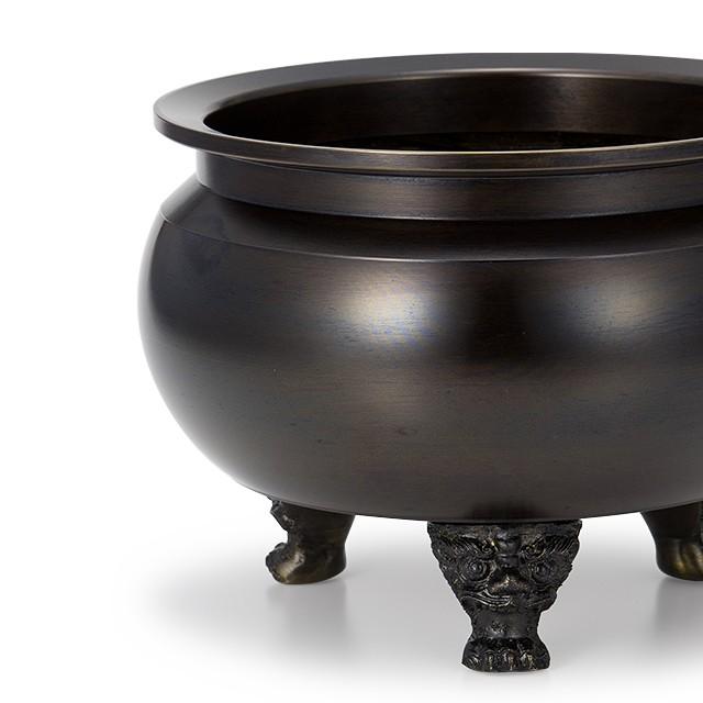仏壇屋 滝田商店 縁付前香炉（机上香炉）黒色 9寸（寺院用仏具