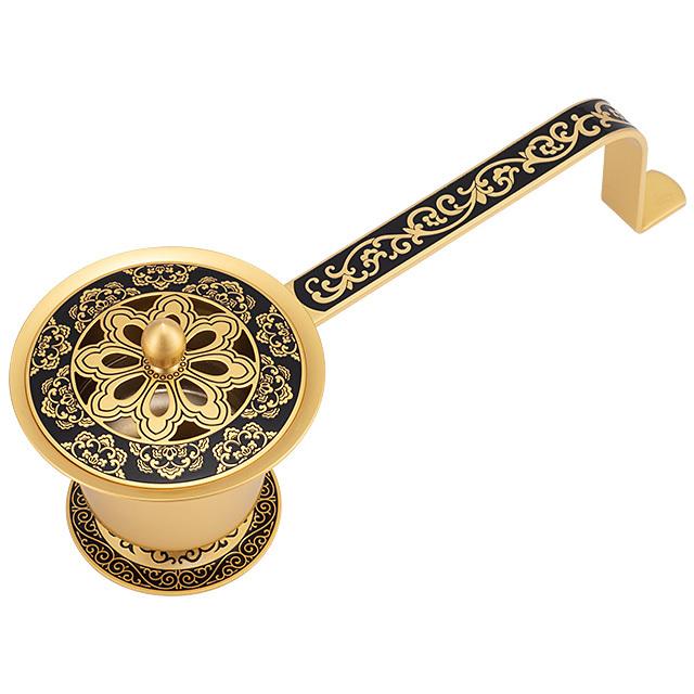 仏壇屋 滝田商店 唐草彫り 豆柄香炉 黒 真鍮製 長さ16.5cm×巾6.5 仏壇屋 滝田商店 唐草彫り 豆柄香炉 黒 真鍮製 長さ16.5cm×巾6.5
