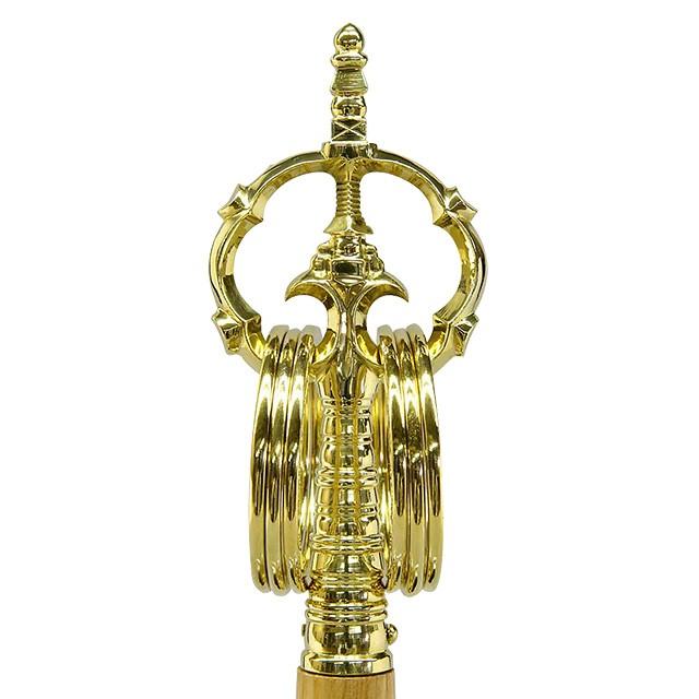 仏壇屋 滝田商店 長柄錫杖(一本柄) 大型（京都製密教法具 寺院用仏具