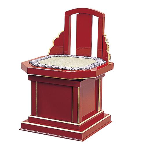 隅切回転式曲録 朱塗り（寺院用椅子）（寺院用仏具） : jiindesk59  