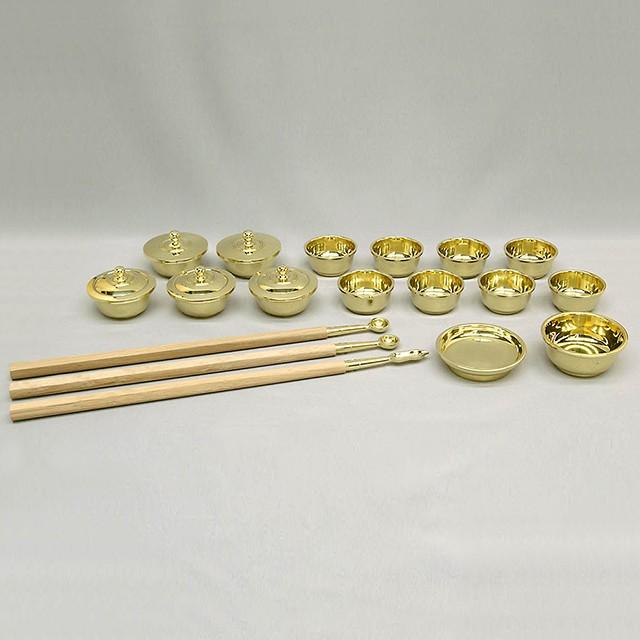 仏壇屋 滝田商店 護摩器(一式)(八器 蓋なし) 中型（京都製密教法具