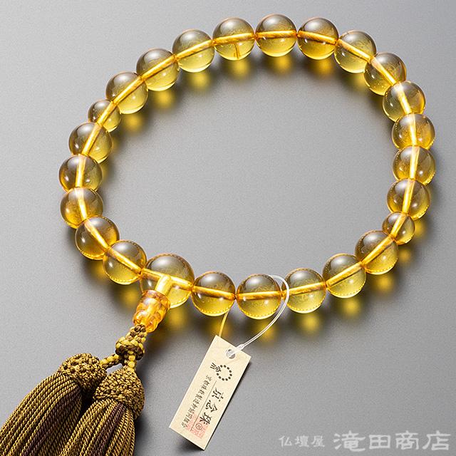仏壇屋 滝田商店 数珠 男性用 本琥珀 22玉 念珠袋付き : 仏壇・仏具