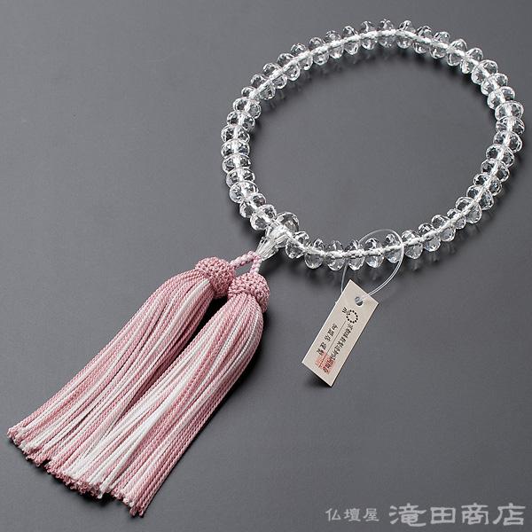 仏壇屋 滝田商店 数珠 女性用 本水晶 スターシェイプカット 念珠 仏壇屋 滝田商店 数珠 女性用 本水晶 スターシェイプカット 念珠
