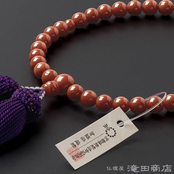 仏壇屋 滝田商店 数珠 女性用 古渡珊瑚 6.8mm玉 念珠袋付き : 仏壇