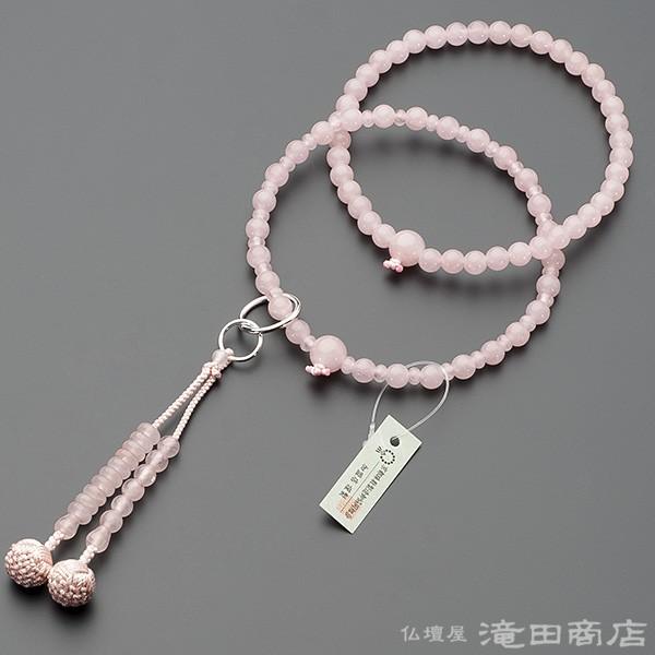 仏壇屋 滝田商店 数珠 浄土宗 本式数珠 【女性用】紅水晶 六万浄土8寸 正絹華 仏壇屋 滝田商店 数珠 浄土宗 女性用 紅水晶 六万浄土8寸 宗派別