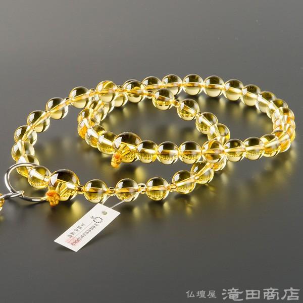 仏壇屋 滝田商店 数珠 浄土宗 男性用 黄水晶 三万浄土9寸 宗派別念珠