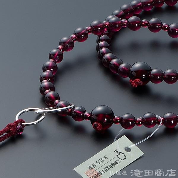 仏壇屋 滝田商店 数珠 浄土宗 女性用 ガーネット 六万浄土8寸 宗派別