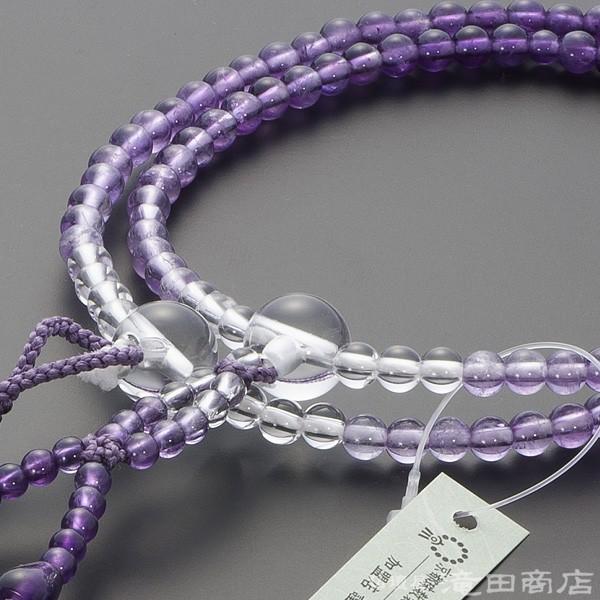 【数量限定】仏壇屋 滝田商店 数珠 真言宗 本式数珠 【女性用】本水晶 8寸 正 仏壇屋 滝田商店 数珠 女性用 本水晶 シーブルーカルセドニー