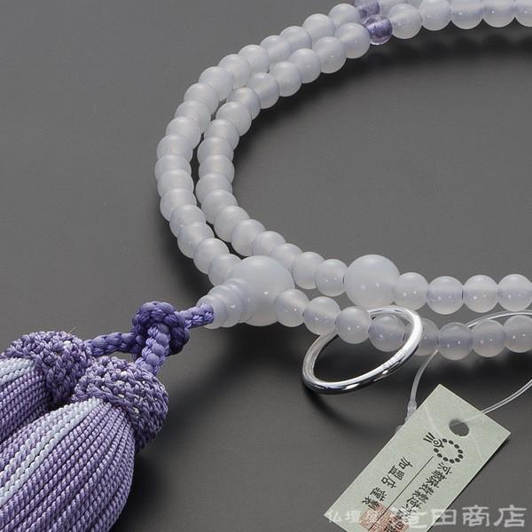 仏壇屋 滝田商店 数珠 曹洞宗 女性用 白オニキス 四天紫雲石 8寸 宗派