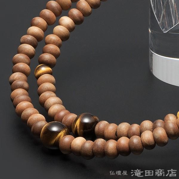 腕輪念珠 数珠 ブレスレット 108珠 白檀 虎目石仕立|takita|02